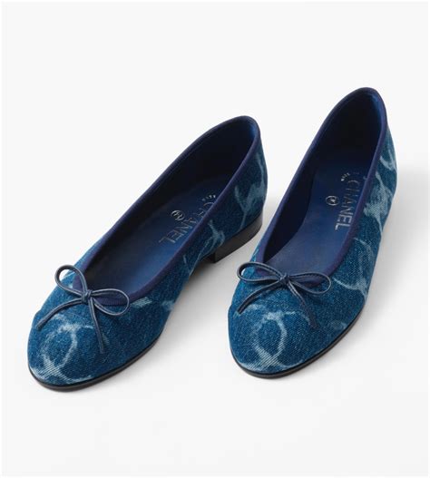 chanel ballerina shoes 2015|Chanel denim ballerina flats.